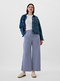 High Rise Easy Stripe Wide-Leg Khakis