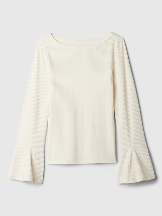 Image number 5 showing, Ribbed Boatneck Bell Sleeve T-Shirt