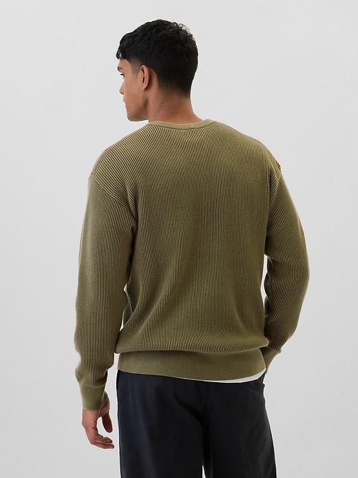 Image number 2 showing, Oversized Fisherman-Stitch Crewneck Sweater