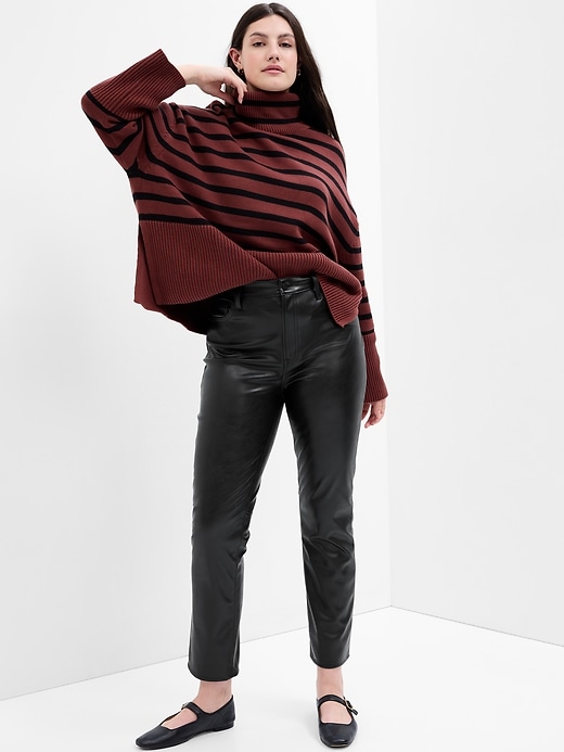 Image number 4 showing, High Rise Vintage Slim Vegan-Leather Pants