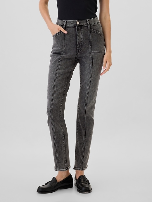 Image number 2 showing, High Rise Seamed Vintage Slim Jeans