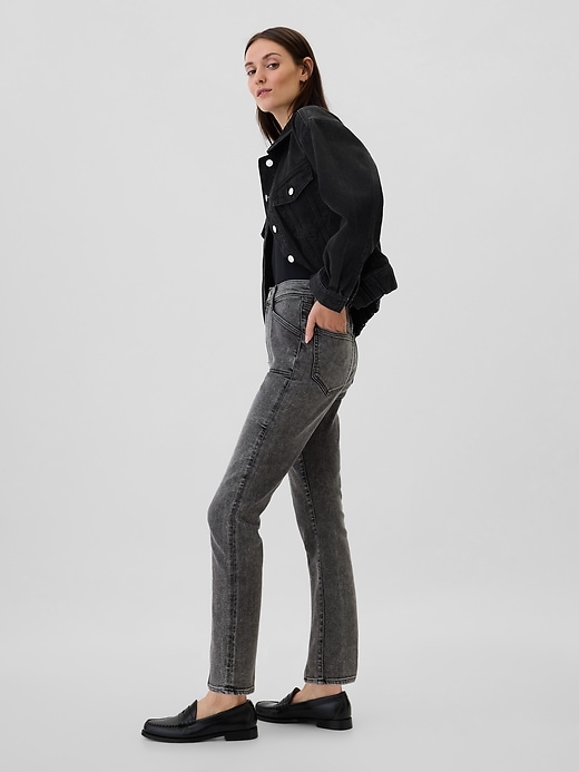 Image number 3 showing, High Rise Seamed Vintage Slim Jeans