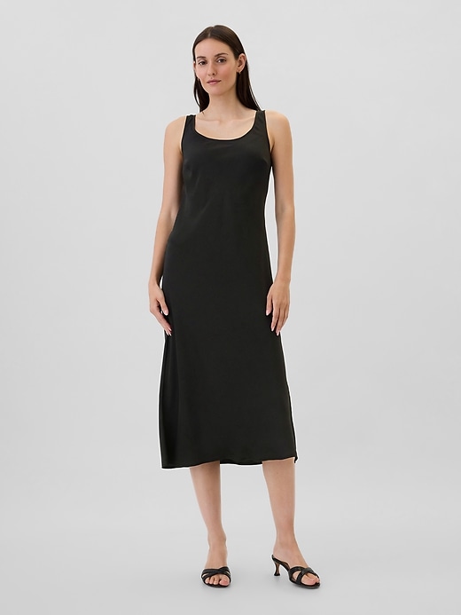 gap satin high neck midi dress Satin High-Neck Midi Dress
