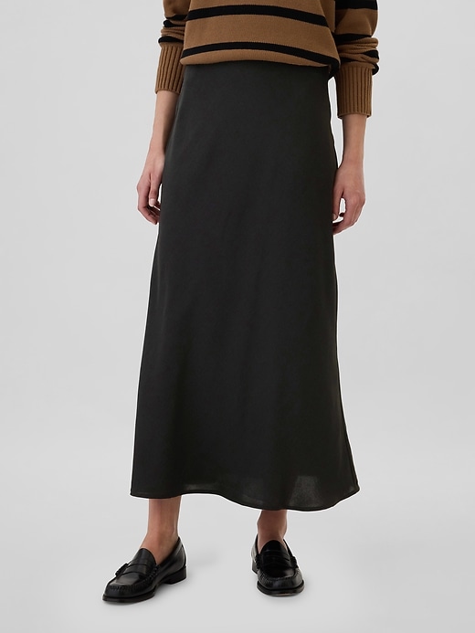 Image number 3 showing, Satin Midi Slip Skirt