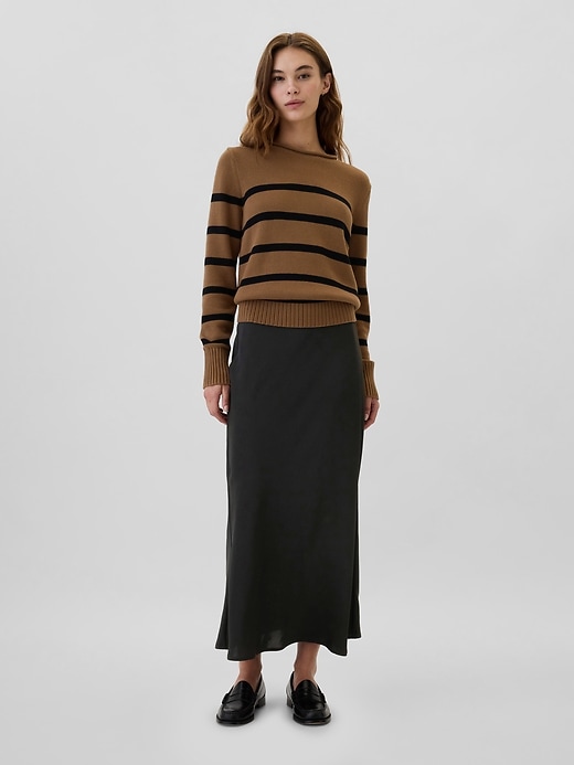Image number 1 showing, Satin Midi Slip Skirt