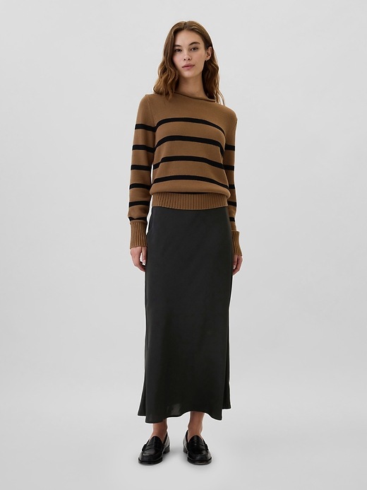 Satin Midi Slip Skirt
