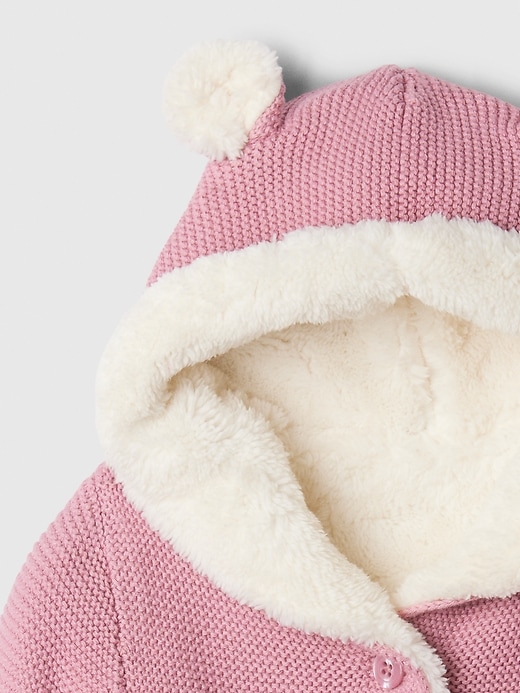 Image number 3 showing, Baby Sherpa-Lined Garter Sweater