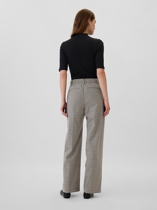 Image number 4 showing, Recycled Easy Plaid Wide-Leg Trousers