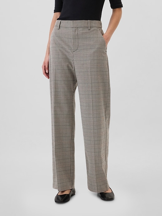Image number 2 showing, Recycled Easy Plaid Wide-Leg Trousers
