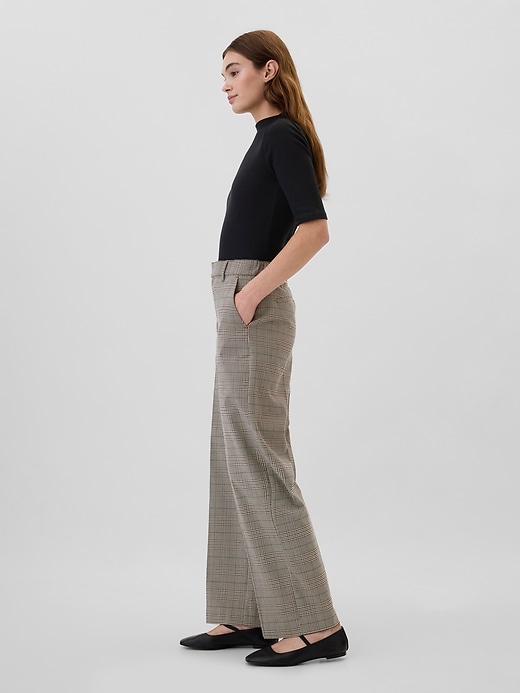 Image number 3 showing, Recycled Easy Plaid Wide-Leg Trousers