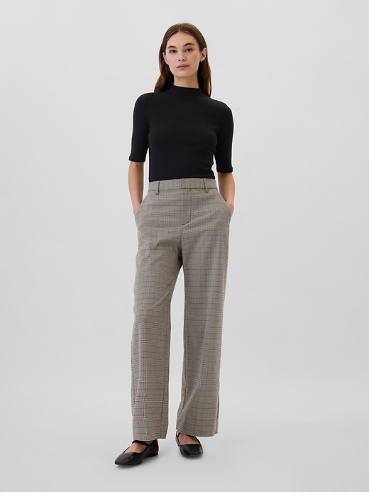 Image number 1 showing, Recycled Easy Plaid Wide-Leg Trousers