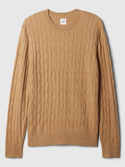 Image number 4 showing, CashSoft Cable-Knit Crewneck Sweater