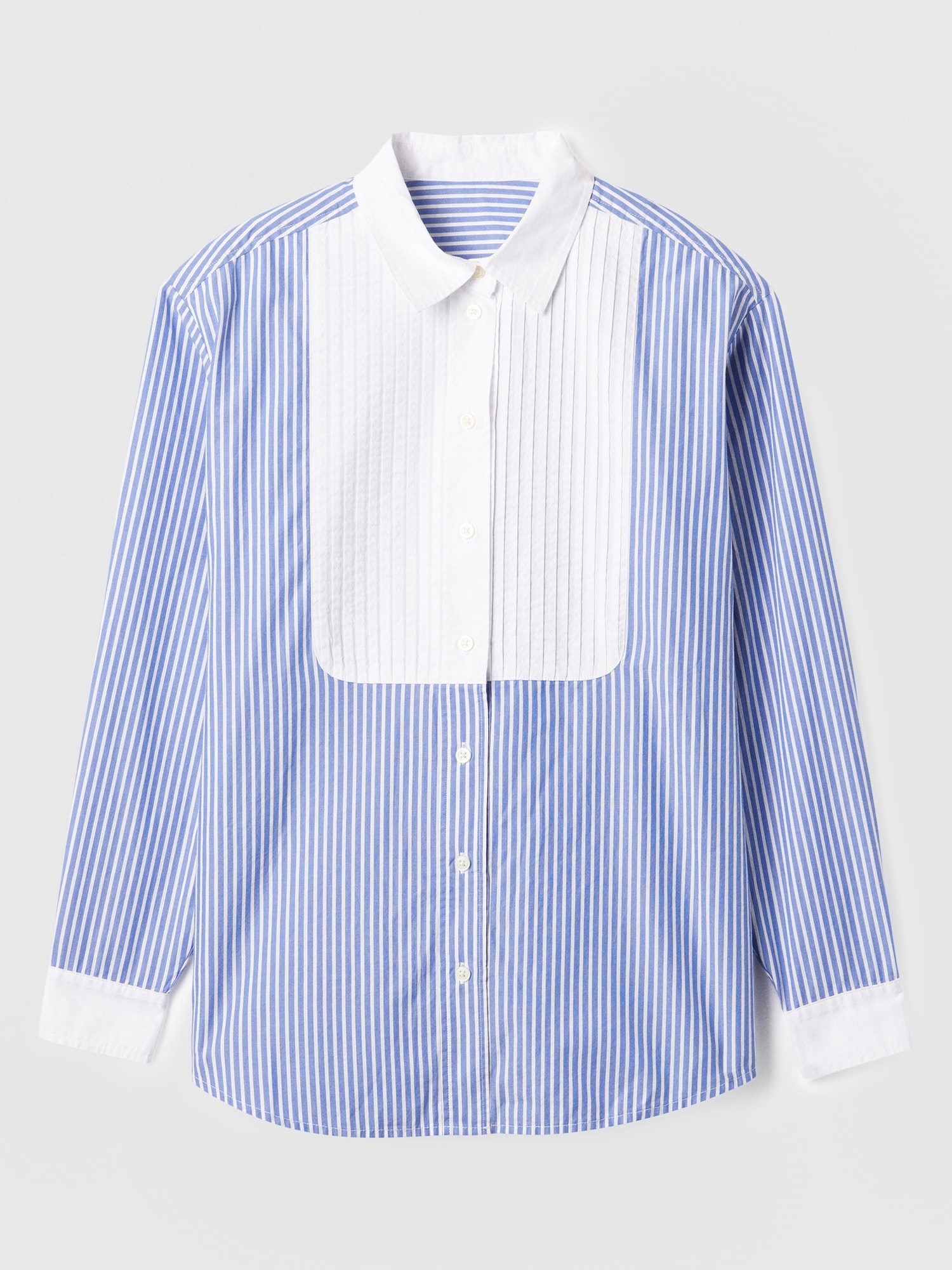 OVY Cotton Poplin Pin Check Wide Shirts Cotton Poplin Pin Check