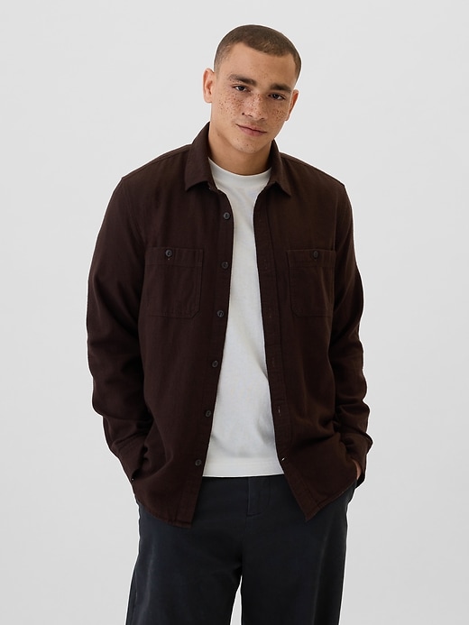 Image number 1 showing, Brushed Utility Shirt in Standard Fit