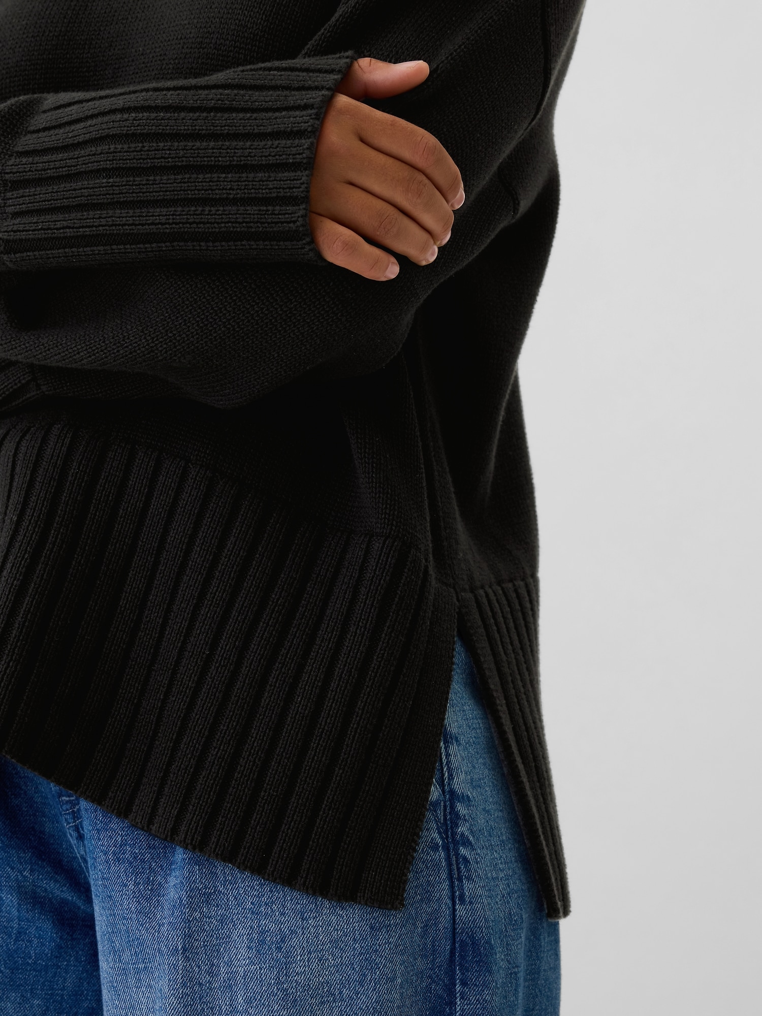 Oversized 24/7 Split-Hem Mockneck Sweater | Gap Factory Oversized 24/7 Split-Hem Mockneck Sweater | Gap Factory