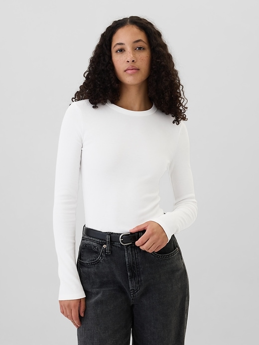 Image number 1 showing, Ribbed Crewneck T-Shirt
