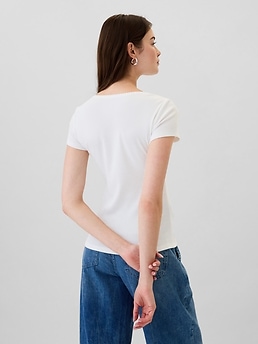 Ribbed Squareneck T-Shirt | Gap Factory