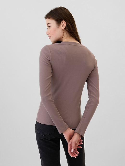 Ribbed Henley T-Shirt | Gap Factory