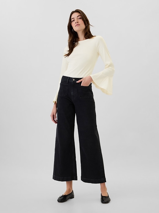 Image number 3 showing, Ribbed Boatneck Bell Sleeve T-Shirt