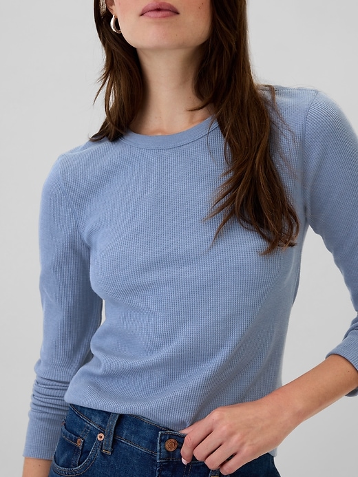 Image number 4 showing, Waffle-Knit Crewneck T-Shirt