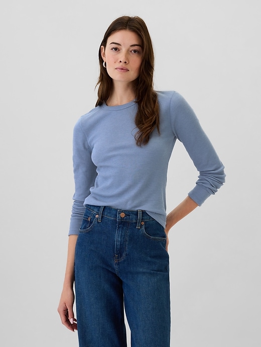 Image number 1 showing, Waffle-Knit Crewneck T-Shirt