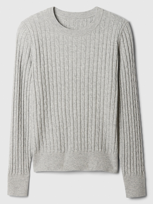 Image number 5 showing, CashSoft Cable-Knit Crewneck Sweater