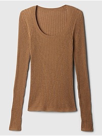 CashSoft Ribbed Scoopneck Sweater