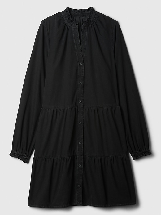 Image number 6 showing, Relaxed Denim Splitneck Mini Dress