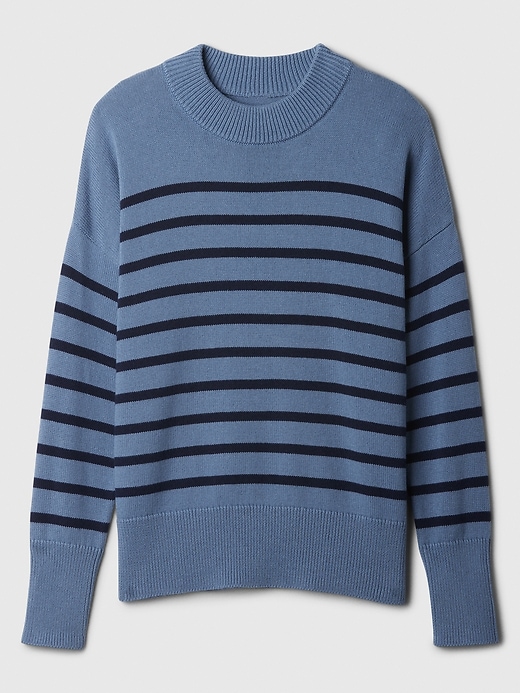 Image number 5 showing, Oversized Stripe High Neck Crewneck Sweater