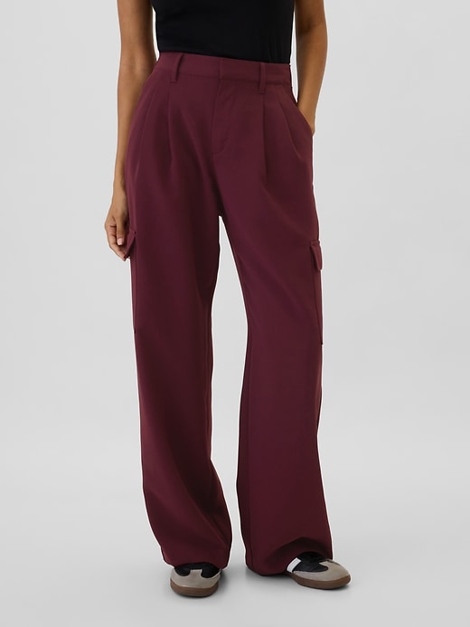 Image number 2 showing, High Rise Easy Wide-Leg Cargo Trousers