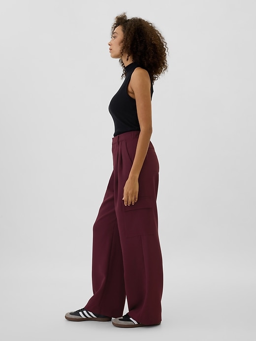 Image number 3 showing, High Rise Easy Wide-Leg Cargo Trousers