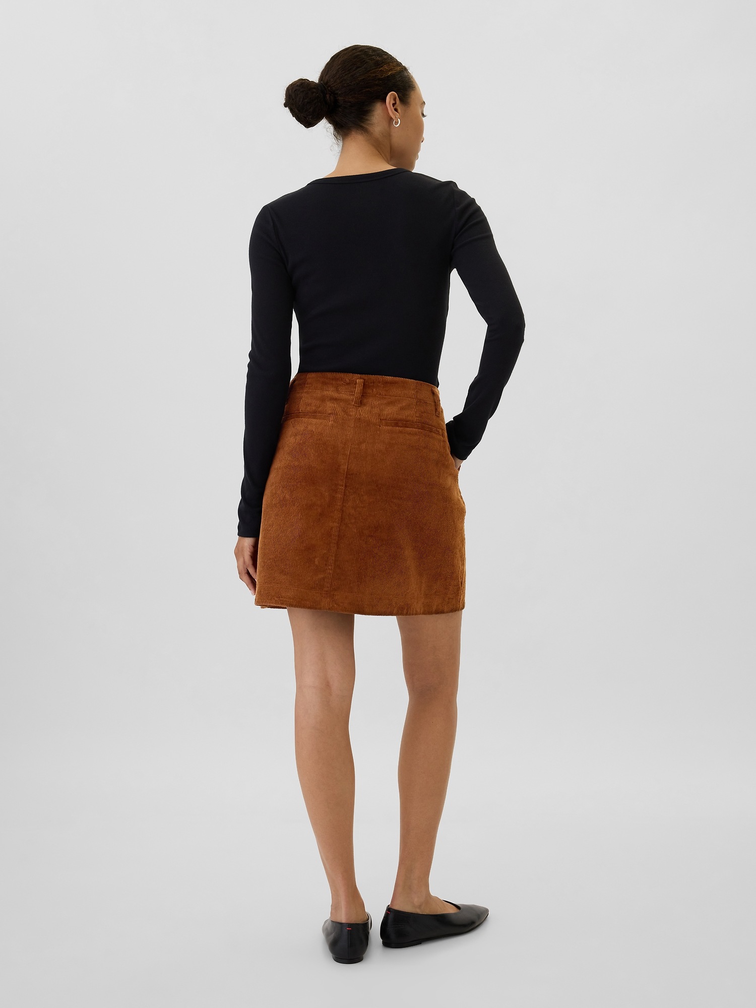 Wide corduroy mini skirt new arrivals