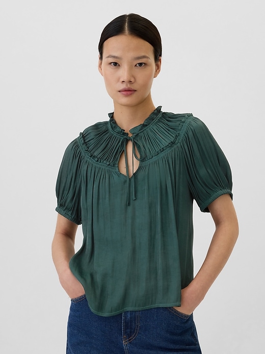 Satin Puff Sleeve Top | Gap Factory