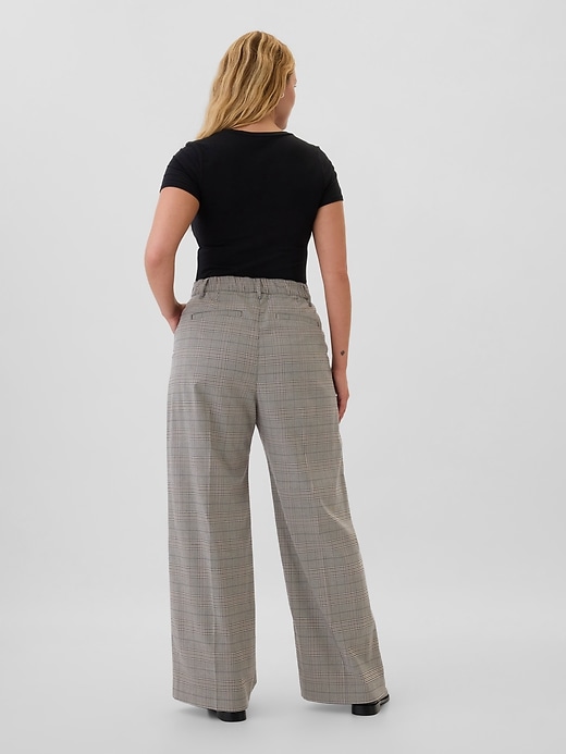 Image number 6 showing, Recycled Easy Plaid Wide-Leg Trousers