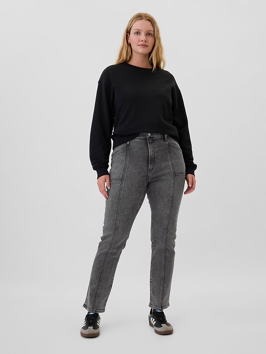 Image number 5 showing, High Rise Seamed Vintage Slim Jeans