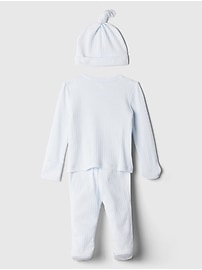 Baby Ribbed Pointelle Three-Piece Outfit Set