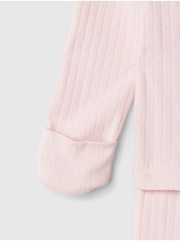 Baby Ribbed Pointelle Three-Piece Outfit Set