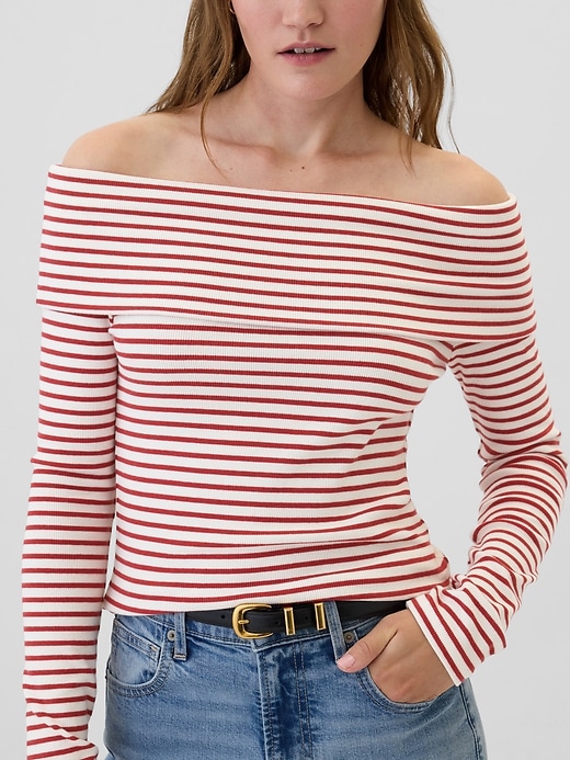 Image number 4 showing, Ribbed Foldover Top
