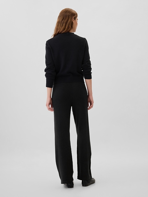 Image number 4 showing, CashSoft Wide-Leg Sweater Pants