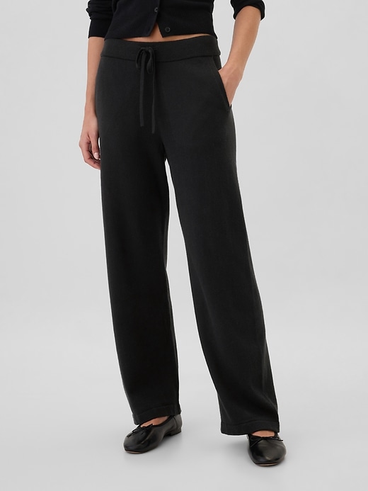 Image number 2 showing, CashSoft Wide-Leg Sweater Pants
