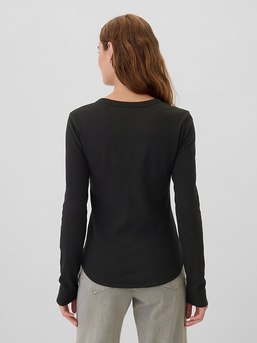 Image number 2 showing, Waffle-Knit Crewneck T-Shirt