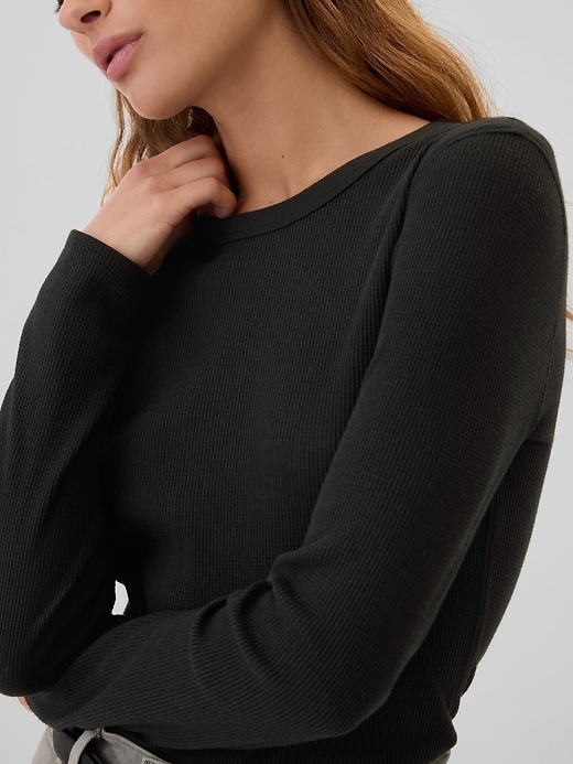 Image number 4 showing, Waffle-Knit Crewneck T-Shirt