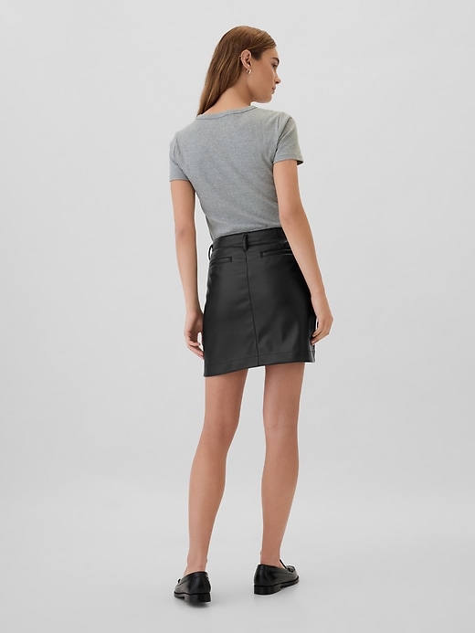 Image number 2 showing, Vegan-Leather Mini Skirt