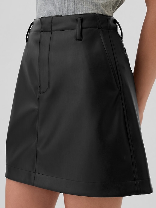 Image number 4 showing, Vegan-Leather Mini Skirt