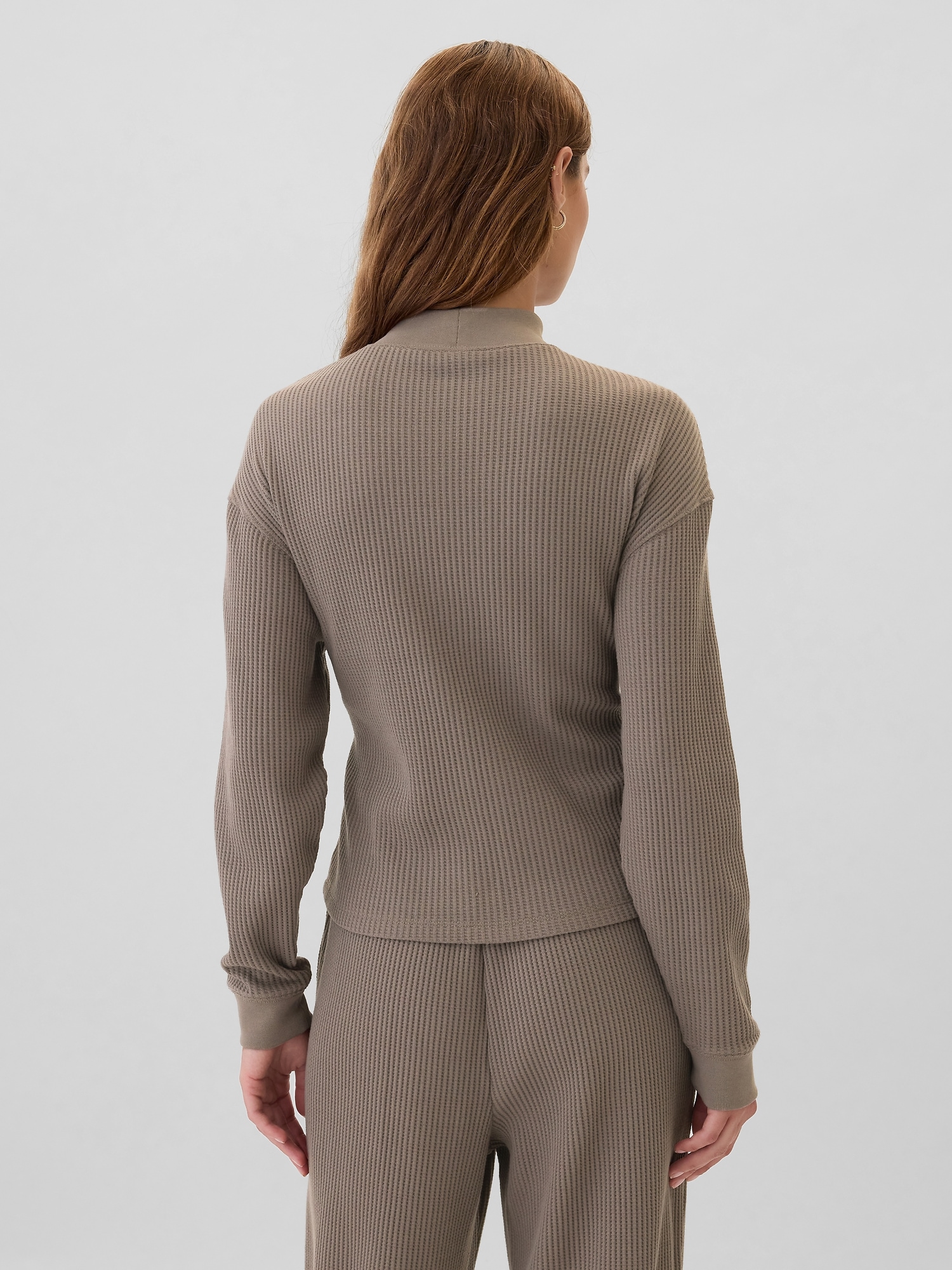 Relaxed Waffle-Wedge Mockneck T-Shirt | Gap Factory