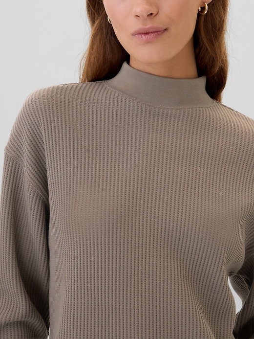 Image number 4 showing, Relaxed Waffle-Wedge Mockneck T-Shirt