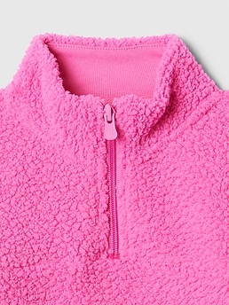 Pink sherpa quarter zip outlet
