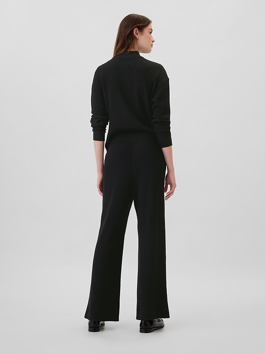 Image number 2 showing, Waffle-Knit Wide-Leg Pull-On Pants