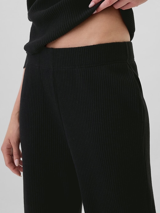 Image number 4 showing, Waffle-Knit Wide-Leg Pull-On Pants
