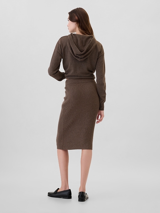 Image number 2 showing, CashSoft Ribbed Sweater Midi Skirt